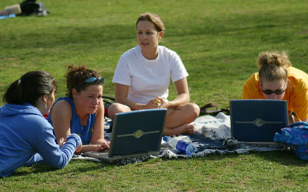 Students on Fiske Quad
