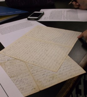 A Templeton letter on the transcription table.