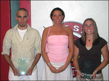 from left to right:  Dave Bridgewater, Michelle Harmon,  Michelle Mason