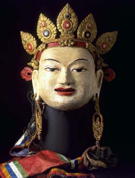 A Tsam mask of Siddhartha from the 18th or 19th century