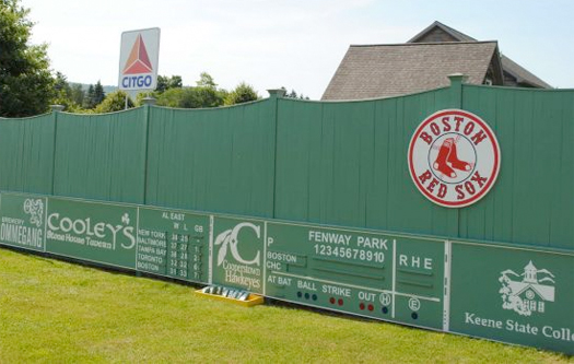 Dr. Travis Hodgdon&#039;s meticulous reproduction of Fenway&#039;s Green Monster. Check out the big advertiser on the bottom right!
