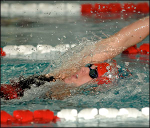 Keene States Kristine Trutor will compete in three races at the NCAA Division III Swimming and Diving Championships. Photo by Michael Phillips.