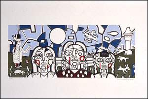 My Threesisters, a lithograph by Star Wallowing Bull, is among the contemporary works in Migrations: New Directions in Native American Art