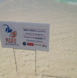 Reef Check sign.