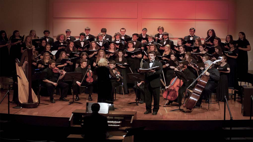 Diane Cushing directs the Concert Choir joined last year by the KSC Orchestra