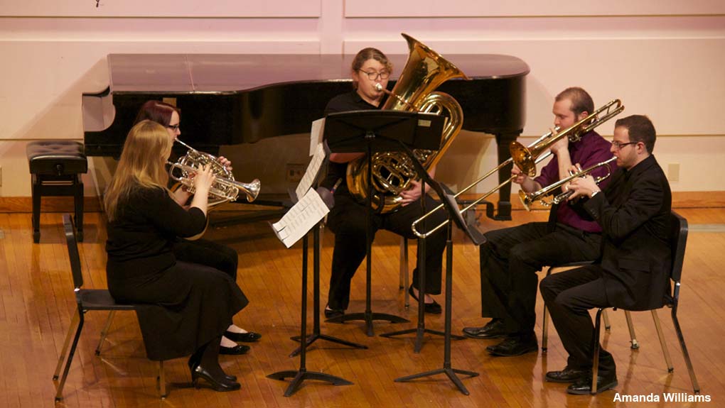 The Brass Ensemble joins the Saxophone Ensemble during the Nov. 22 concert.