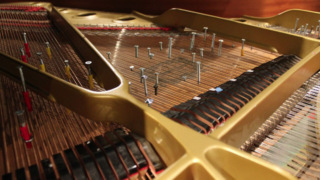 Amy Williams places screws inside a piano to make it sound like a percussion orchestra.