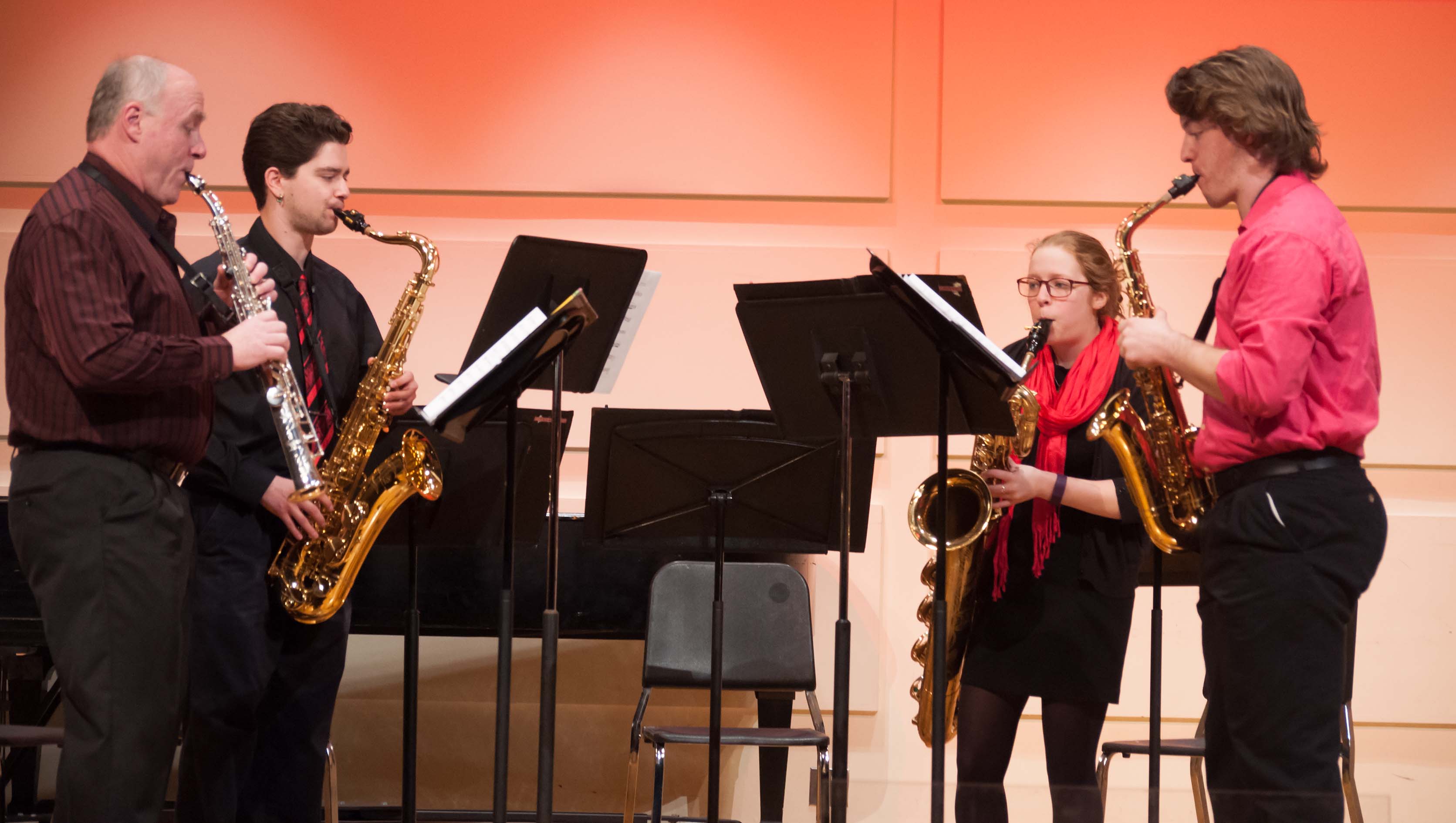 Sax and brass students perform with KSC faculty member Craig Sylvern.