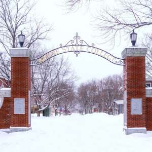 Keene State Archway in Snow
