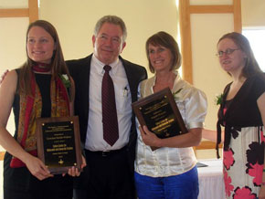 Susan Herman Award Recipient: Gretchen Steidle Wallace, Cohen Center Director: Hank Knight, Susan Herman Award Recipients: Marjorie Margolis and Michelle Siegel.