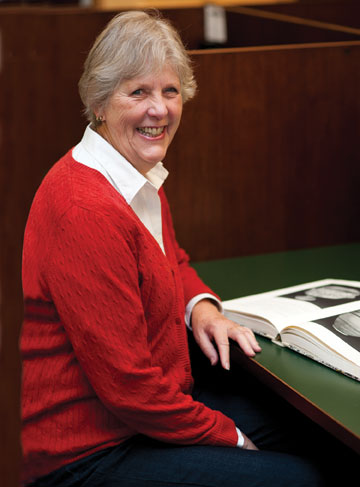 Judy Perry, feeling at home in Mason Library