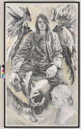 "Michael" by Patricia Schnappler, graphite & acrylic on cut paper