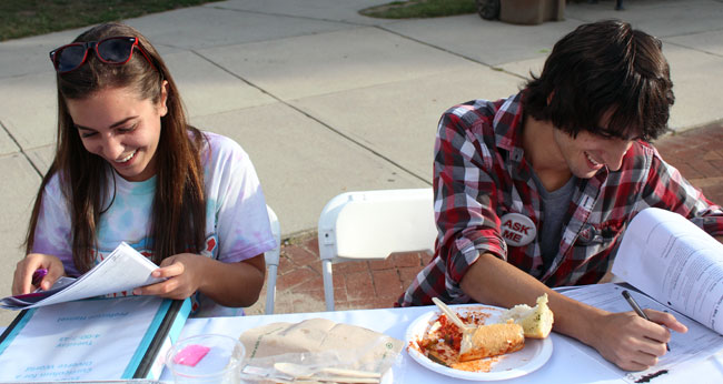 Students at a table