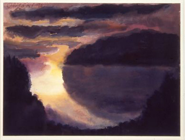"Eden Cove" by Jules Olitski, watercolor on rag paper, 1996