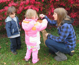 Student Brittany with children