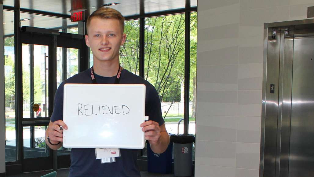 Orientation, describe how you are feeling about coming to Keene State in one word.