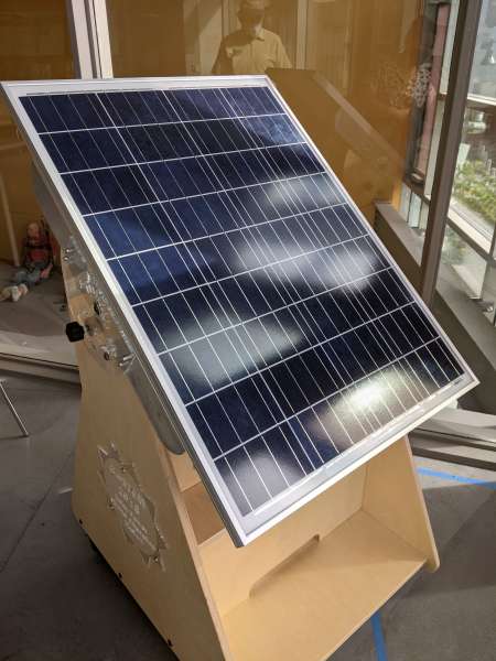 Solar phone charging station built by the GoSTEM Program through Kids on Campus