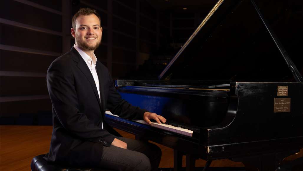 Nabil Hetman with a Keene State Steinway