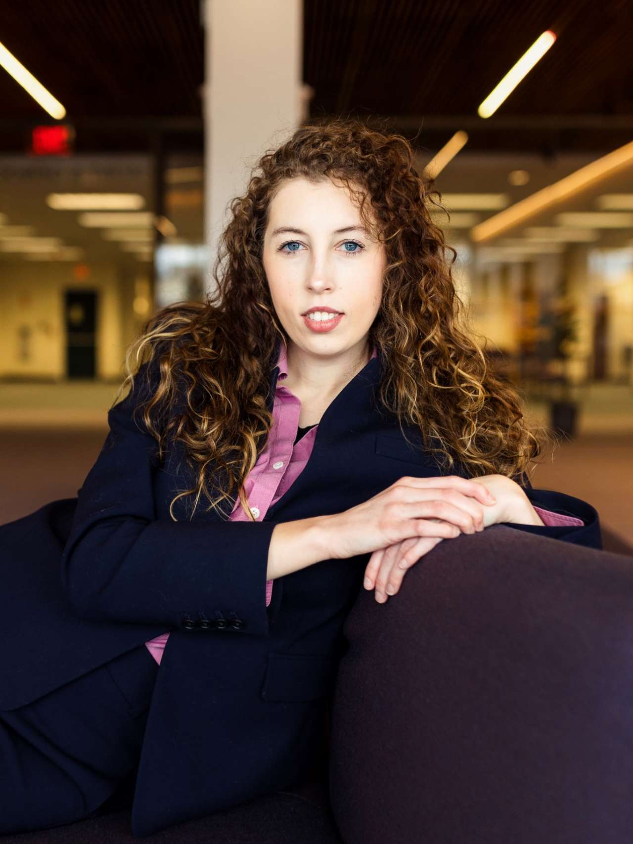 Sofia Thornblad '17 sits in the Cohen Center for Holocaust & Genocide Studies