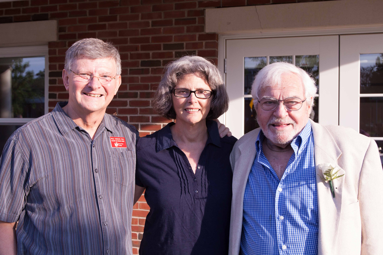 Paul Vincent and his wife Nancy with Fred Abrahams (who escaped Nazi Germany in 1937). Fred was being honored during the Summer Institute.