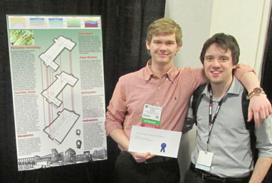 Ethan Seaman and Bill Preskenis with their third-place entry (against tough competition) at BuildingEnergy 14