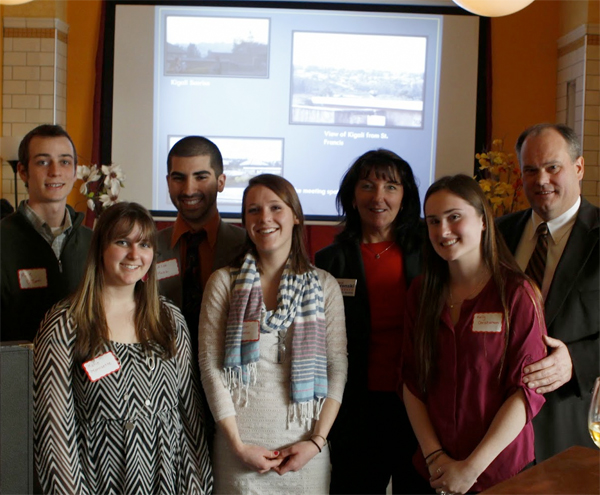 At the Spoleto's fundraiser: (l-r) Mark Di Ianni; Katie Morrisette; Alexander Habibi; Mariellen Breton; Deb Boronski, Kelly Christianson; Kelly's dad, Charlie Christianson