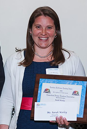 Sarah (Howard) Worley ’01, winner of Connecticut's Excellence In Elementary School Science Teaching Award