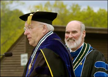 Dr. Yarosewick receiving the award from PSU President Donald P. Wharton. Photo by Alan L. MacRae.