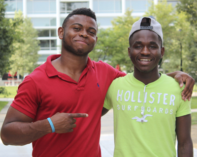 Promise Kpee (left) and Samuel Binogono, looking forward to the challenges of Keene State (photo by Rachael Brucks)