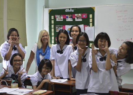 Elsa and her happy students.