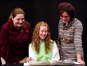 Photo taken by Daniel Patterson. Pictured Left to Right: Lindsey Murphy (Lenny), Hayley A. Luoma (Babe), and Shanna Sartori (Meg)