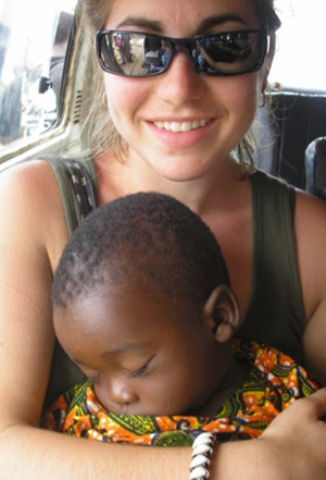 Katie Avener on a volunteer trip to Togo (West Africa).