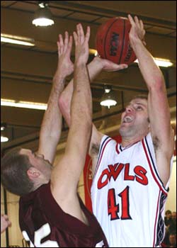 David Sontag scored a season high 25points in the Owls opening round gameagainst Plymouth State.