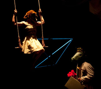 Double Edge Theatre’s The Grand Parade (of the 20th Century), a kaleidoscopic vision of 20th century history using trapeze, circus, dance and projection.