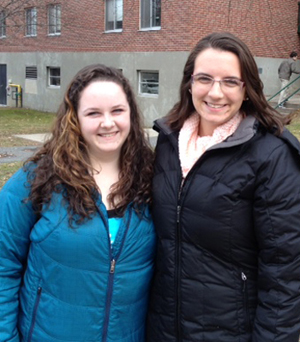 Sociology student researchers Ivy Stafford (left) and Alyssa DeMarco