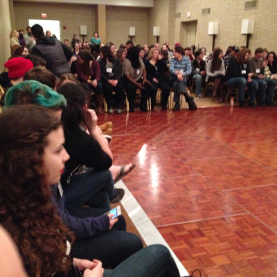 And here&#039;s the space (and the audience) the KSC troupe had to work with at the conference center.