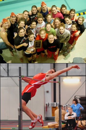 Top: Keene State Set 14 School Records at theNEISDA Championship (Photo KSC Swim Team)Bottom: Frank Radlof Scored in Five Events(Richard Orr Photo)