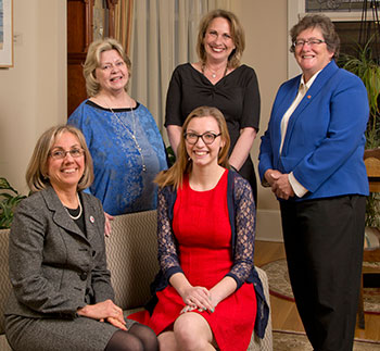 Seated l-r: Terie Norelli, Kerrianne Thomas. Standing l-r: PeggyRae Johnson, Sarah McKenzie Hoskins, Anne Huot