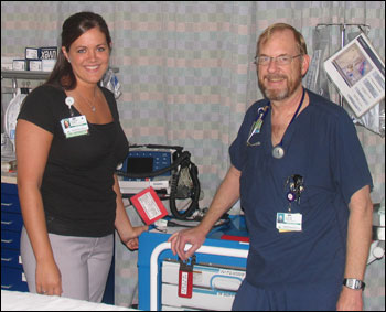 Jenn Kinney at the Cheshire Medical Clinic with PA Pete Durling