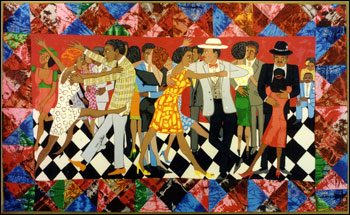 Groovin High, a silkscreen by artist and author Faith Ringgold