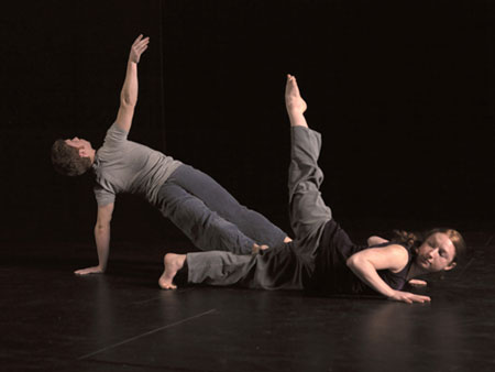 Courtesy photo; Keene State College Theatre and Dance majors (from left) Shawn Ahern (’10) and Jessica Howard (’09) in An Evening of Dance