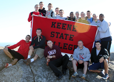 KSC men’s basketball team on Mt .Monadnock Summit (Courtesy photo)