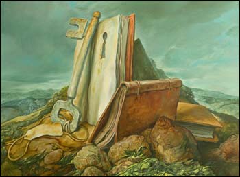 Interpretation, Oil on Canvas by Samuel Bak.Image courtesy of Pucker Gallery.