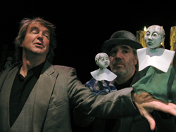Physical comedian Bob Berky (left) and Sandglass Theater’s Eric Bass present Shakespeare’s Richard III as a cabaret.