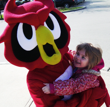 Photo by Kirsti Sandy, who took this picture of her daughter, Betty Herstad, who attends the CDC, and Hootie!