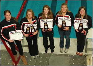 l-r: Jackie Foster, Kristine Trutor, Alea Paddock, Jillian Whitaker, Kaila Umbarger (Ryan McKernan photo)