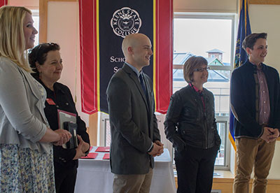 2015 scholarship recipients with supporting faculty members