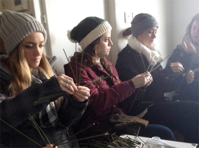 Learning traditional arts: Weaving St. Bridgid’s crosses in Cnoc Suain (Irish for “restful hill”) in Spiddal