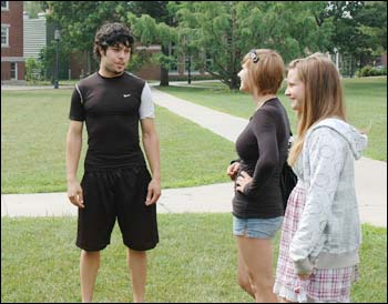 Doug Dombrowik talks with Upward Bound students