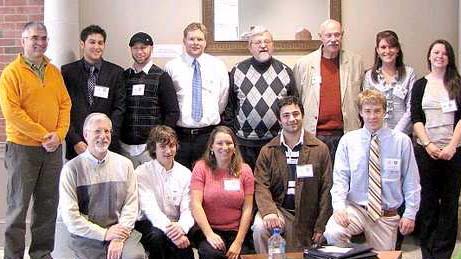 back row, l to r: KSC Professor Wayne Hartz; Josh Besnoff, Rho Kappa Sigma President; Aaron Eames, Vice President Student Chapter ASSE, Dr. Robert McCay, ASSE ROC Chairman; KSC Professor Larry McDonald; Katherine Burke, Vice President RKS; Jacqueline Ayers. Front row, l to r: KSC Professor David May; Travis Brenner; Stephanie Rocha; Mike Araujo; Alex Devittori.